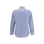 Finamore Blue Cotton Pattern Shirt