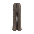 Rick Owens Gray Ramie Cargo Pants