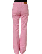 GF Ferre Pink Mid-Waisted Flared Denim Casual Jeans