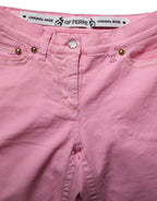 GF Ferre Pink Mid-Waisted Flared Denim Casual Jeans