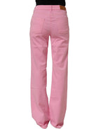GF Ferre Pink Mid-Waisted Flared Denim Casual Jeans