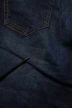 Two women in the world Dark Blue Washed Mid-Waisted Flared Denim Casual Jeans