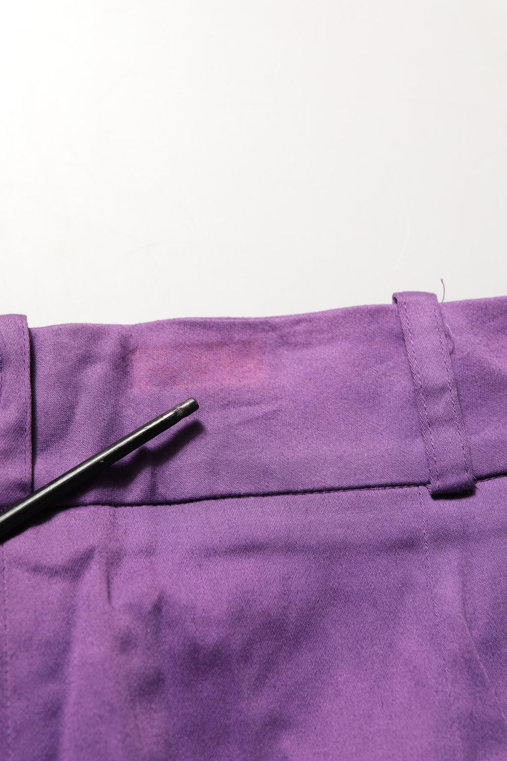 BENCIVENGA Violet Cotton Stretch High Waist Cropped Trouser Pants