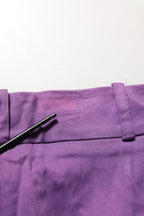 BENCIVENGA Violet Cotton Stretch High Waist Cropped Trouser Pants
