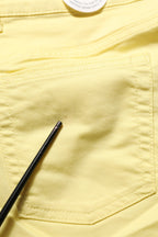Liu Jo Yellow Mid Waist Straight Cropped Denim Women Trouser Jeans