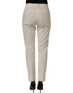 Peserico Off White MidWaist Tapered Women Chino Trouser Pants