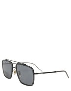 Dolce & Gabbana Women DG2262 Black Metal Square Frame Eyewear Sunglasses