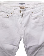 Daniele Alessandrini White Cotton Stretch Skinny Denim Jeans
