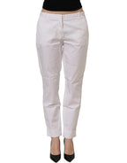 Fabiana Filippi White Low Waist Straight Formal Trouser Pants