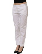 Fabiana Filippi White Low Waist Straight Formal Trouser Pants