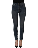 Dolce & Gabbana Blue Cotton Stretch Skinny Denim Trouser Jeans