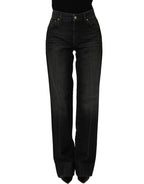 Dolce & Gabbana Black Cotton Stretch Straight Denim Jeans