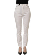 Dolce & Gabbana White Cotton Stretch Skinny Denim Jeans