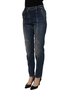 Dolce & Gabbana Dark Blue Cotton Stretch Skinny Denim Jeans