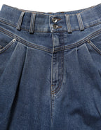 Dolce & Gabbana Dark Blue Cotton Stretch Tapered Denim Jeans