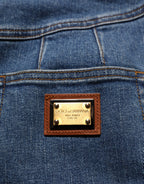 Dolce & Gabbana Dark Blue Cotton Stretch Tapered Denim Jeans