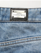 Dolce & Gabbana Blue Cotton Boot Cut Denim Trouser Jeans