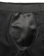 Dolce & Gabbana Black Nylon HighWaist Elastic Waistband Shorts