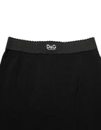 Dolce & Gabbana Black Viscose High Waist Capri Trouser Pants