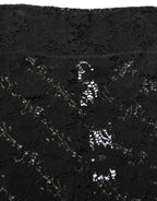 Dolce & Gabbana Black High Waist Sheer Floral Lace Shorts