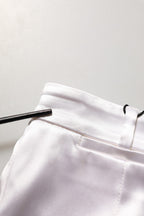 Dolce & Gabbana White Satin High Rise Women Hot Pants Shorts