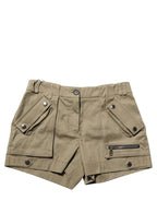Dolce & Gabbana Green Cotton Mid Rise Cargo Hot Pants Shorts