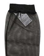 Dolce & Gabbana Black Nylon Mesh Sheer Calf Long Accessory Socks