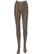 Dolce & Gabbana Black White Stripes Tights Stocking Pantyhose Socks