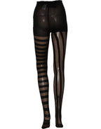 Dolce & Gabbana Black Nylon Stripes Tights Stockings Pantyhose Socks