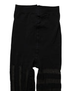 Dolce & Gabbana Black Nylon Stripes Tights Stockings Pantyhose Socks