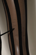 Dolce & Gabbana Black Stripes Tights Stockings Pantyhose Socks