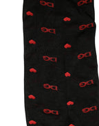 Dolce & Gabbana Black Nylon Hearts Tights Stocking Pantyhose Socks