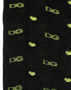 Dolce & Gabbana Black Nylon Logo Tights Stocking Pantyhose Socks