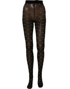 Dolce & Gabbana Black Nylon Logo Tights Stocking Pantyhose Socks