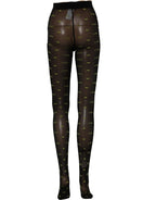 Dolce & Gabbana Black Nylon Logo Tights Stocking Pantyhose Socks