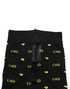 Dolce & Gabbana Black Nylon Logo Tights Stocking Pantyhose Socks