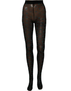 Dolce & Gabbana Black Nylon Logo Tights Stocking Pantyhose Socks