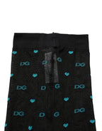Dolce & Gabbana Black Nylon Logo Tights Stocking Pantyhose Socks
