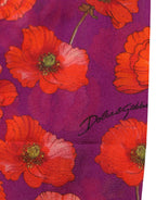 Dolce & Gabbana Purple Nylon Floral Print Tights Stockings Socks