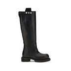 Rick Owens Black Calf Leather Bos Taurus Rain Boots
