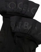 Dolce & Gabbana Black Nylon Logo Calf Long Women Accessory Socks