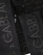 Dolce & Gabbana Black DG Logo Sheer Nylon Thigh High Socks