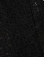 Dolce & Gabbana Black DG Logo Sheer Nylon Thigh High Socks