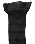 Dolce & Gabbana Black Sheer Logo Monogram Tights Stockings Socks