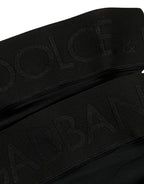 Dolce & Gabbana Black Nylon Logo Calf Long Women Accessory Socks