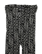 Dolce & Gabbana Black White All Over Print Sheer Stretch Tights Socks