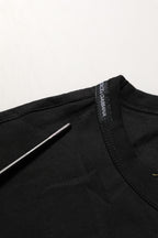 Dolce & Gabbana Black Cotton Crew Neck Short Sleeve T-shirt