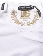 Dolce & Gabbana White Cotton Crew Neck Short Sleeves T-shirt