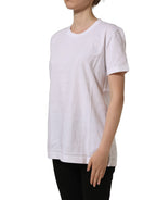 Dolce & Gabbana White Cotton Crew Neck Short Sleeves T-shirt