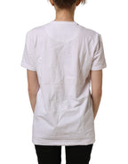 Dolce & Gabbana White Cotton Crew Neck Short Sleeves T-shirt